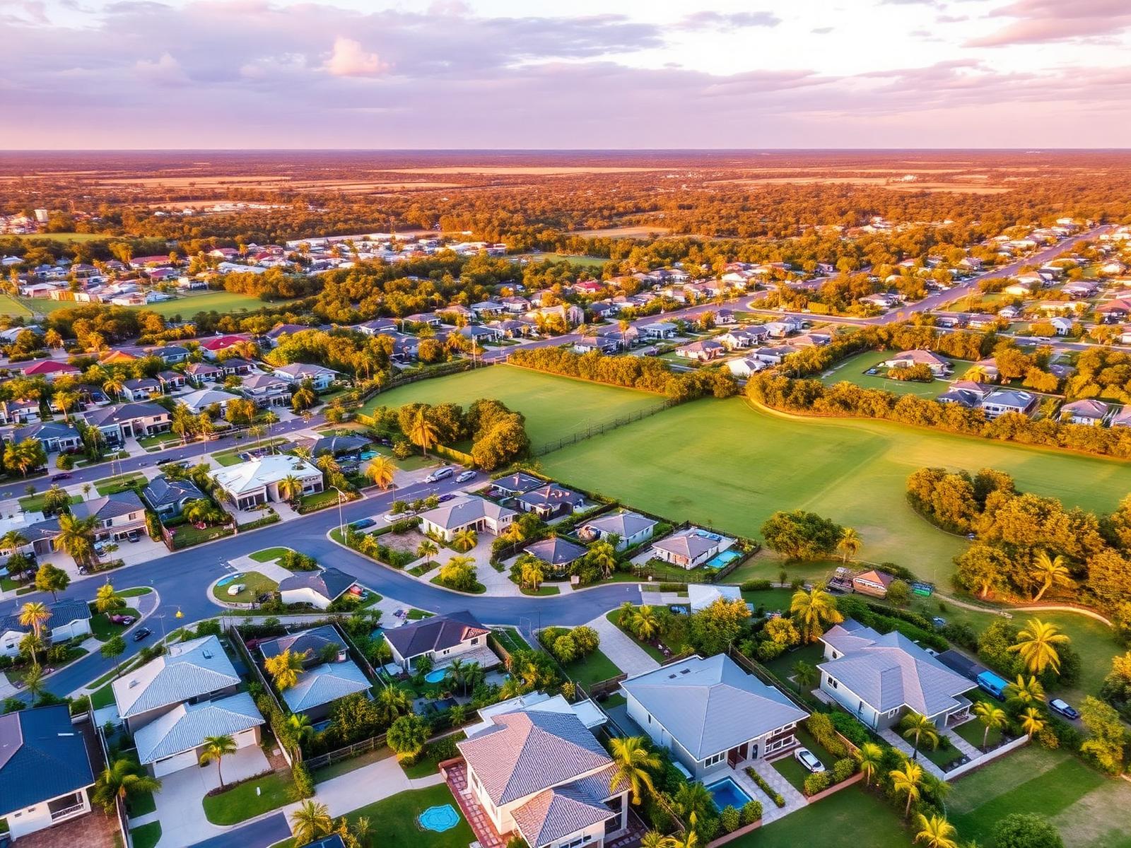 Aerial view of a Queensland residential estate